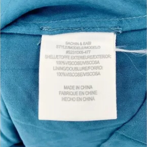 NWT SACHIN + BABI Dress Veronica Knee Length Teal Guava Blue Midi Casual 8 - Picture 8 of 11